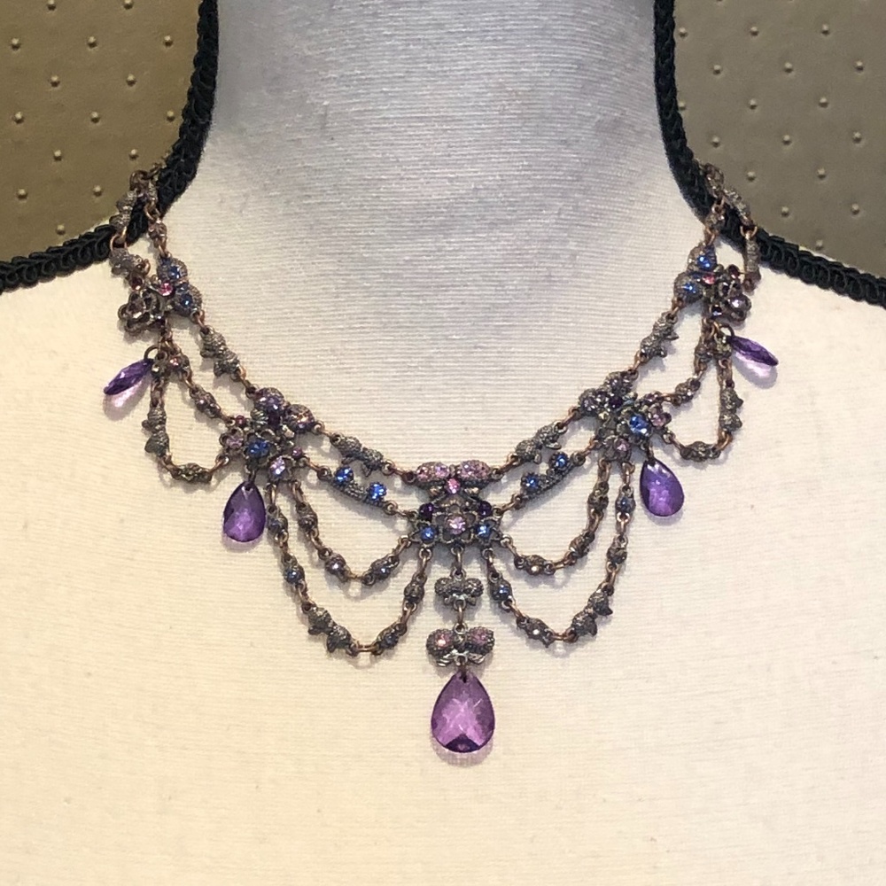 BRONZE & SILVER FESTOON VICTORIAN NECKLACE